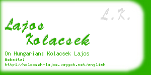 lajos kolacsek business card